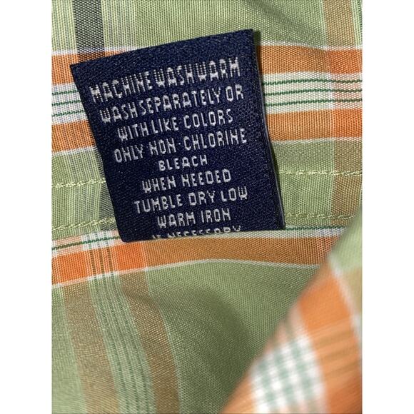 Robert Graham Green Blue Orange Cotton Plaid Button Up Shirt XL - Picture 10 of 10